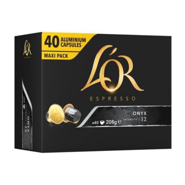 Lor Onyx- 40 Capsules - Intensity 12 - Compatible with Nespresso
