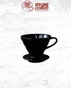 ⁦قمع ال V60البورسلين باللون الاسود بيد مقاس 02⁩ - الصورة ⁦2⁩