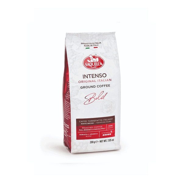 Saquella Intenso – Bold Espresso Ground Coffee – 200g