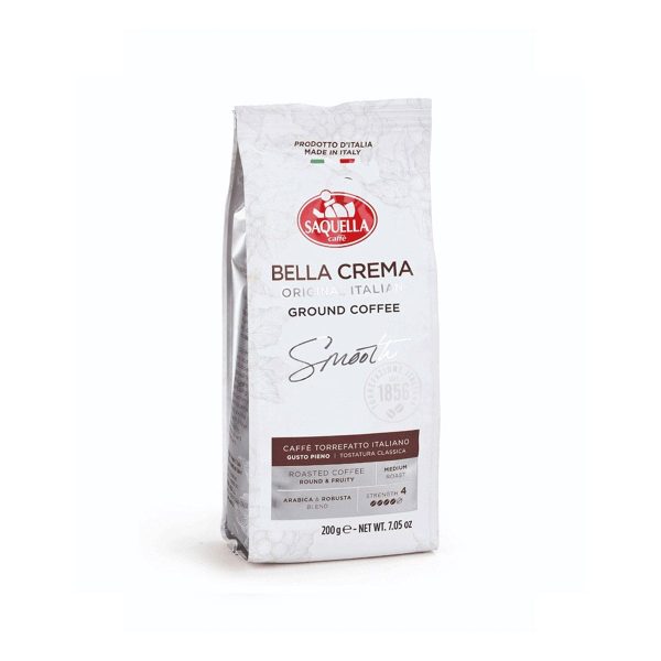Saquella Bella Crema – Smooth Espresso Ground Coffee – 200g