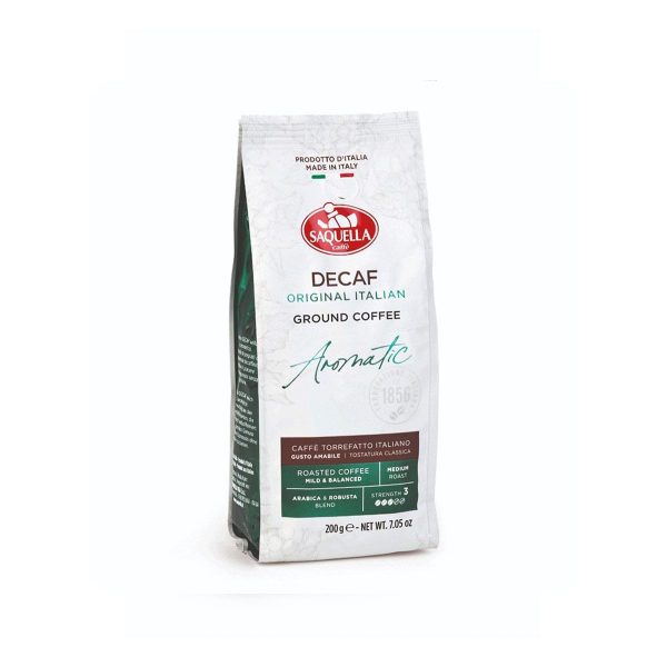 Saquella Decaf – Aromatic Espresso Ground Coffee – 200g