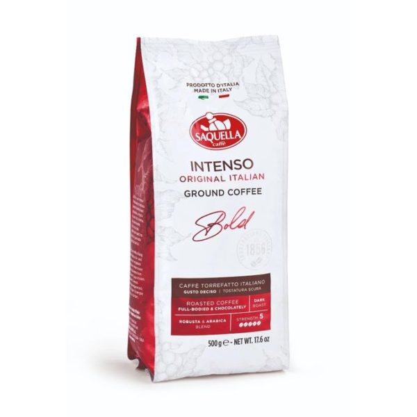 Saquella Intenso – Bold Espresso Ground Coffee – 500g