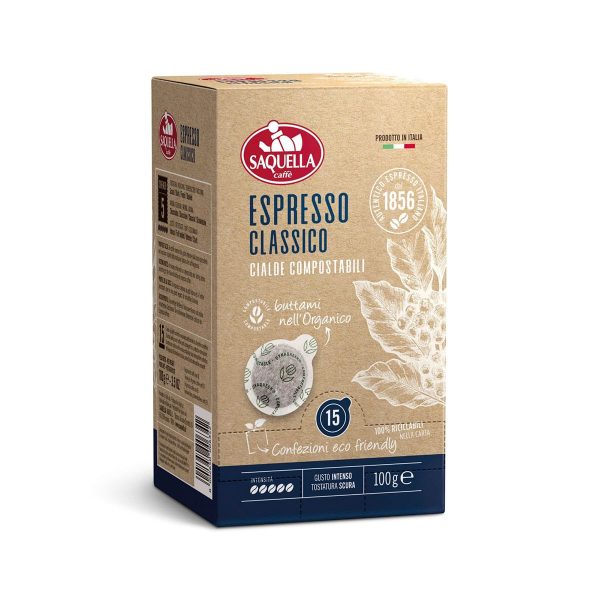 Saquella Espresso Classico Pods – 15 pcs